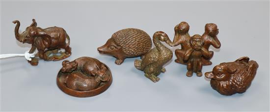 Six Japanese bronzes